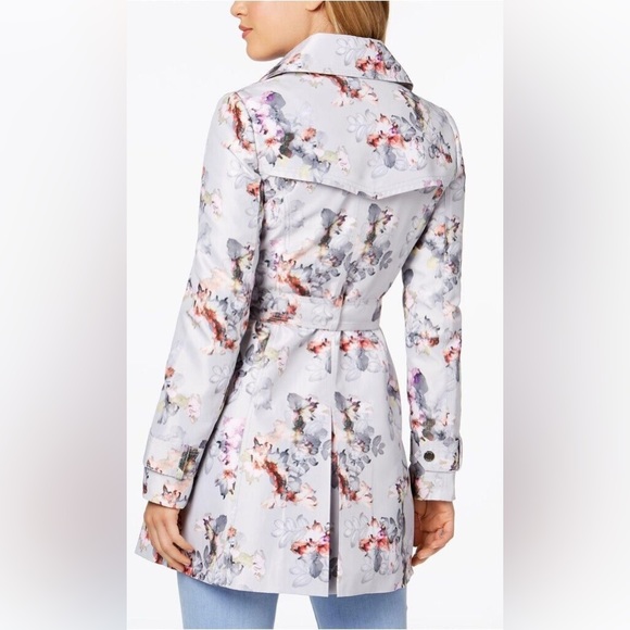 GUESS Floral Double-Breasted Water-Resistant Trench Coat size XS - Picture 3 of 14
